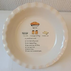 RAE DUNN Ceramic Baking Pan with Apple Pie Recipe